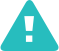 Blue triangle with white exclamation point in center icon