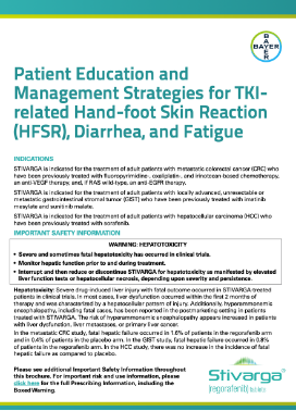 Downloadable STIVARGA® (regorafenib) Adverse Events Education Brochure